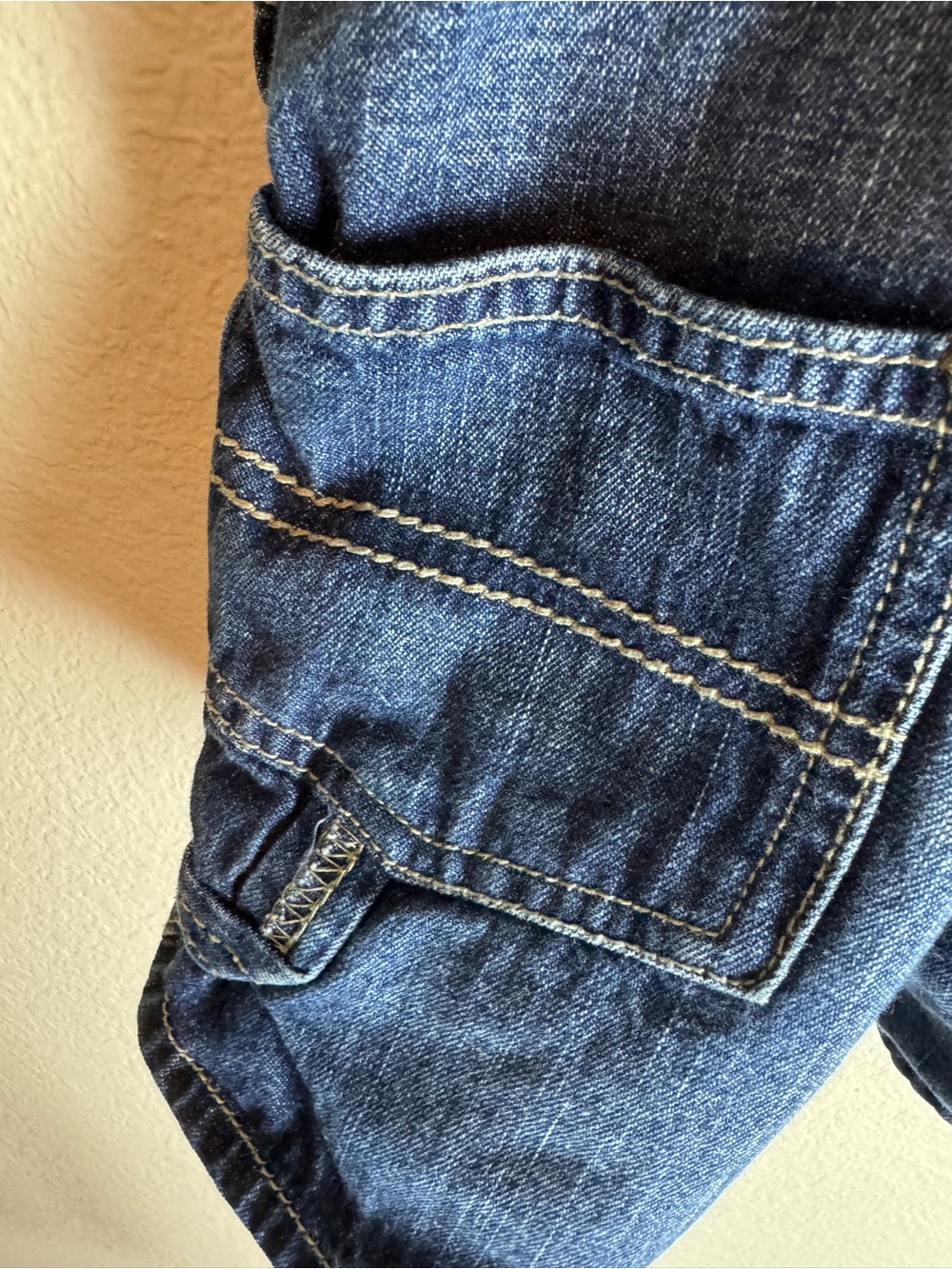 OshKosh B'gosh Indigo Denim Short Overalls for Kids 12M - Picture 12 of 15